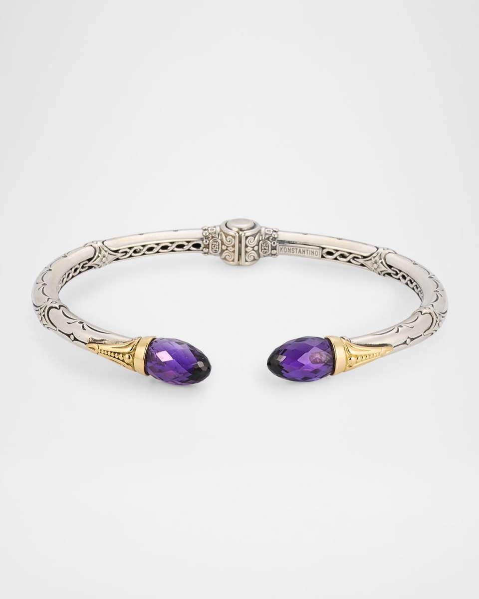 Anthos Dagger Dark Amethyst Quartz Hinge Bracelet